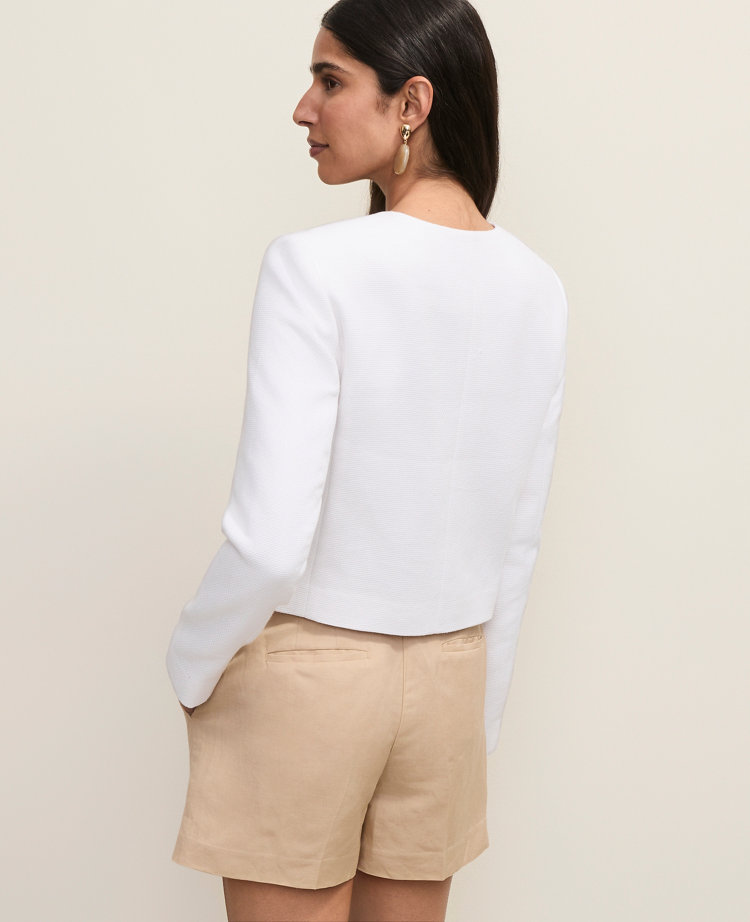 Cropped Crew Neck Jacket