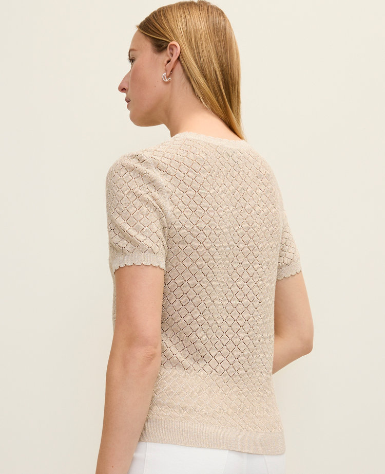 Shimmer Pointelle Modern Sweater Tee