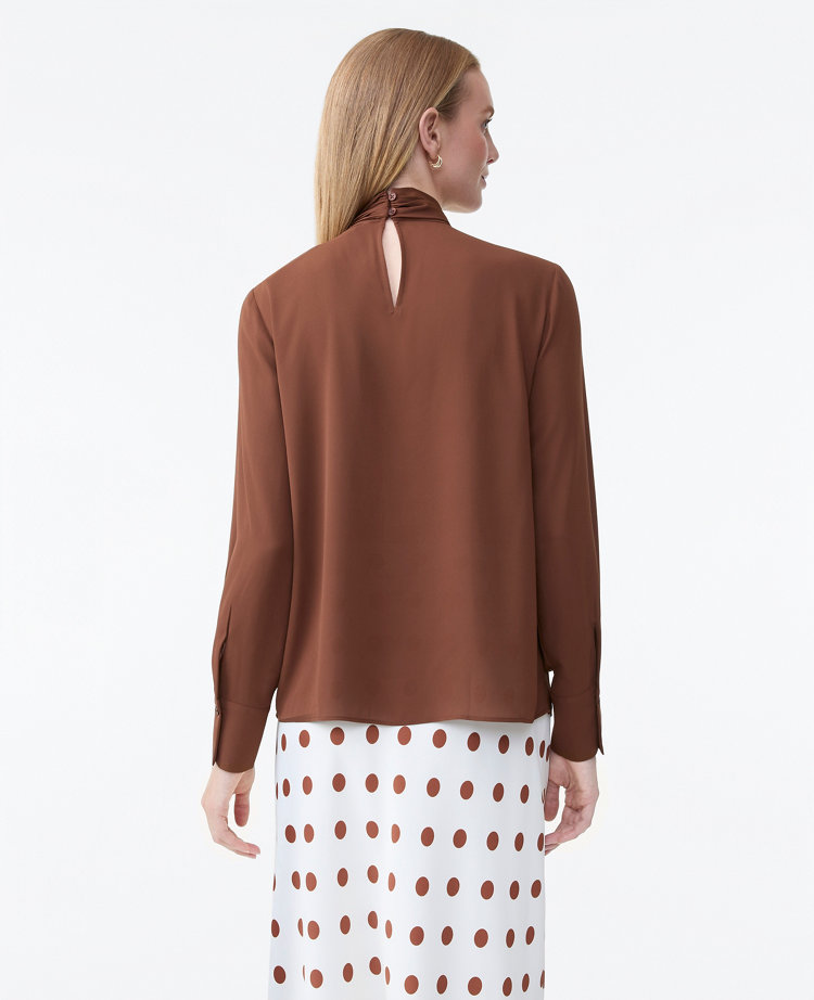 Ann Taylor Bow Blouse French Press Women's