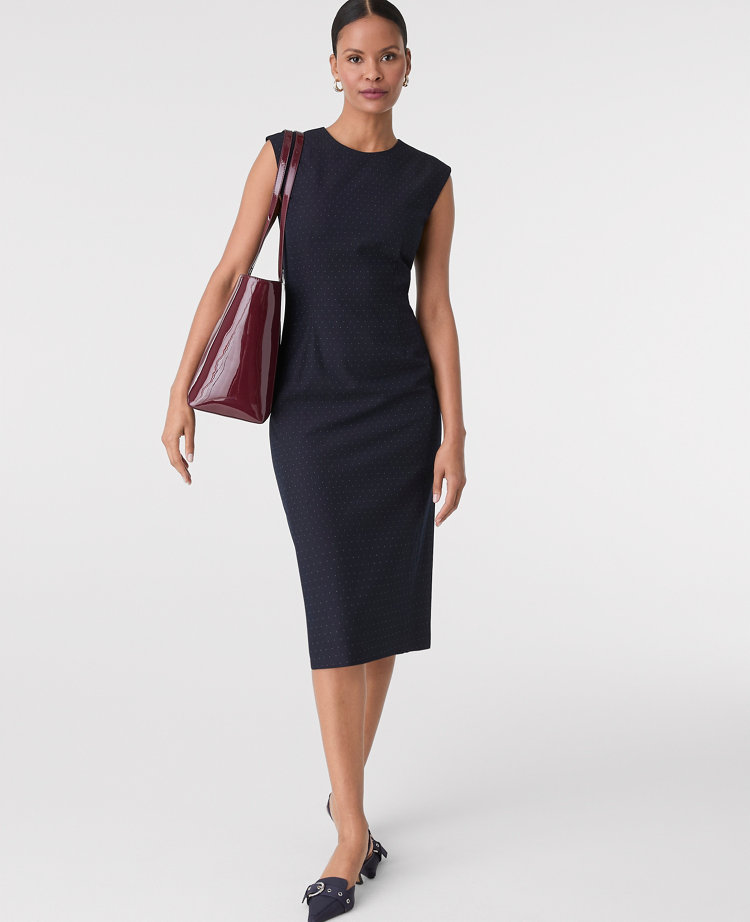The Dotted Crew Neck Sheath Dress