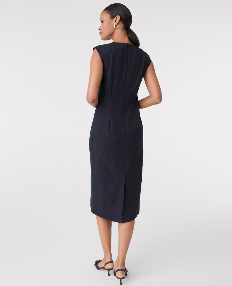The Dotted Crew Neck Sheath Dress