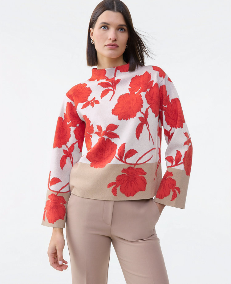 Petite Floral Jacquard Sweater