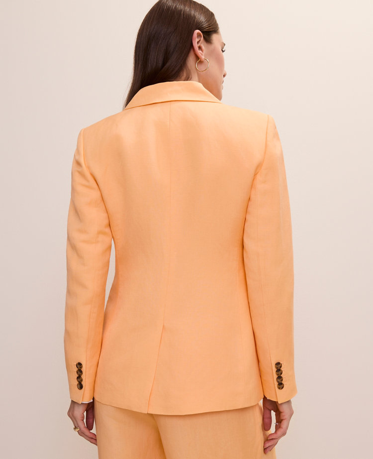 The Double Breasted Cutaway Blazer in Linen Blend