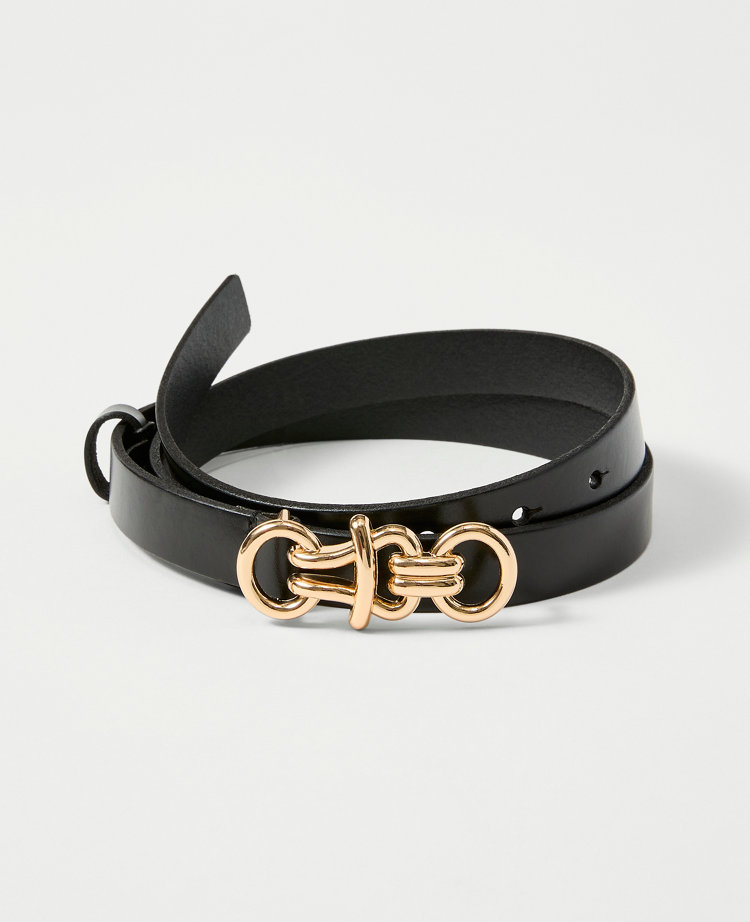 Leather Sculptural Buckle Belt