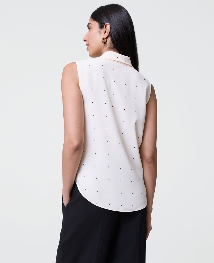 Dotted Cowl Neck Top