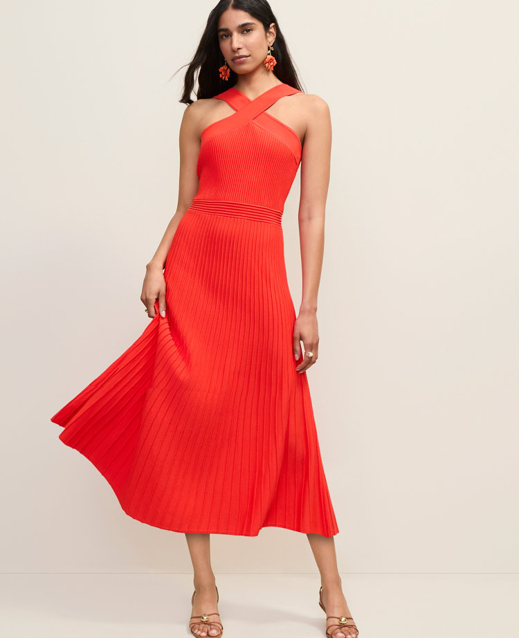 Ribbed Halter Sweater Dress