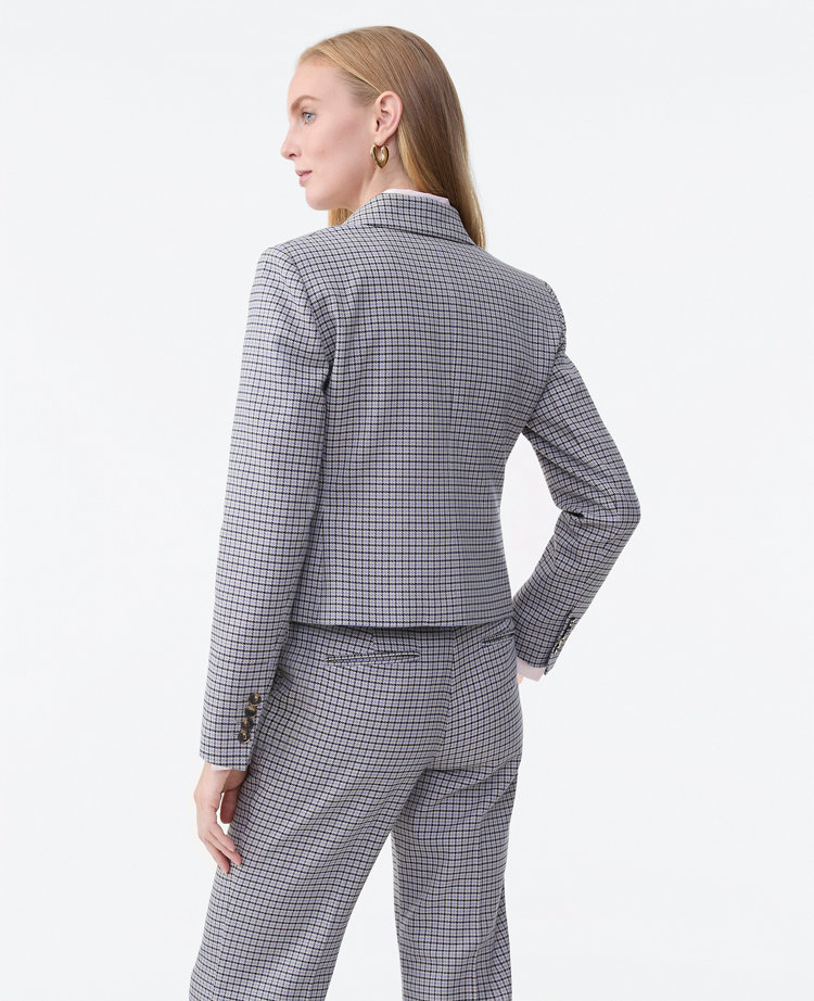 The Fitted One Button Blazer in Houndstooth