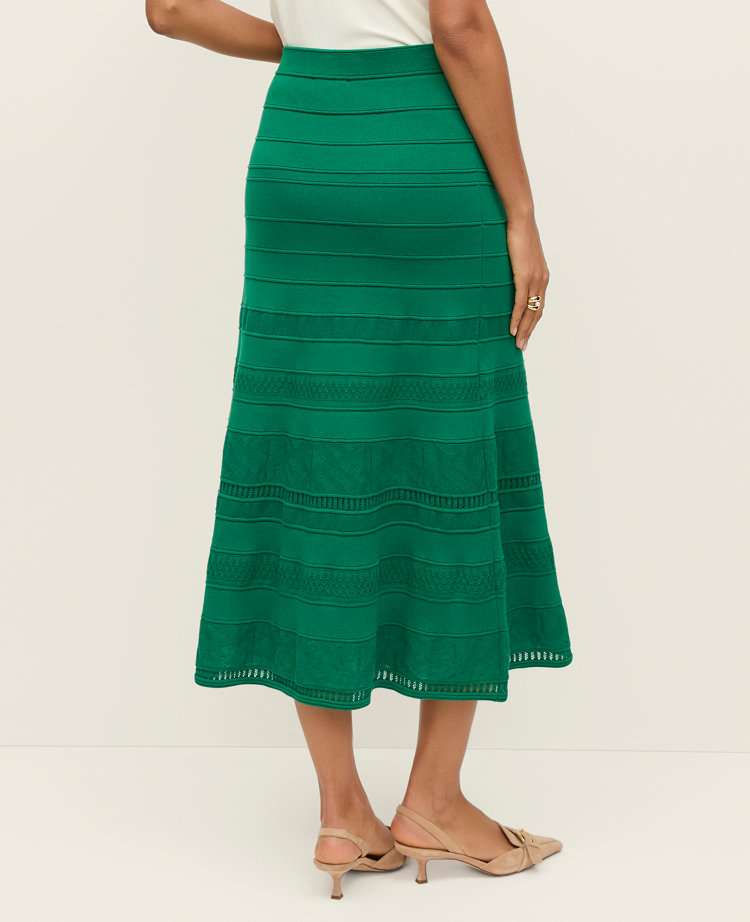 Petite Pointelle Mixed Stitch Sweater Skirt