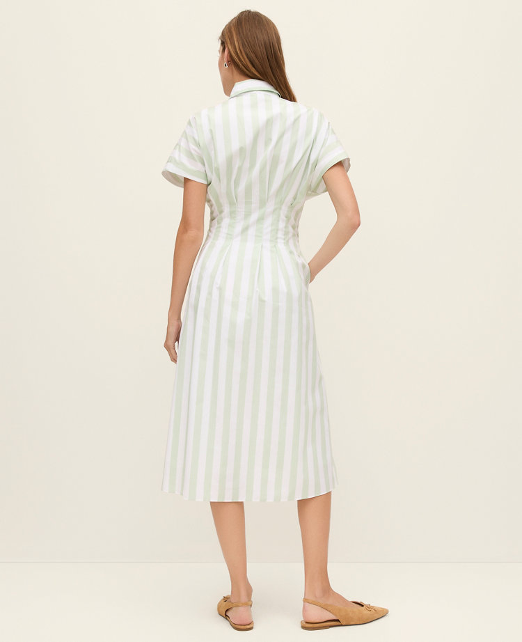Petite Weekend Collection Striped Maxi Shirtdress