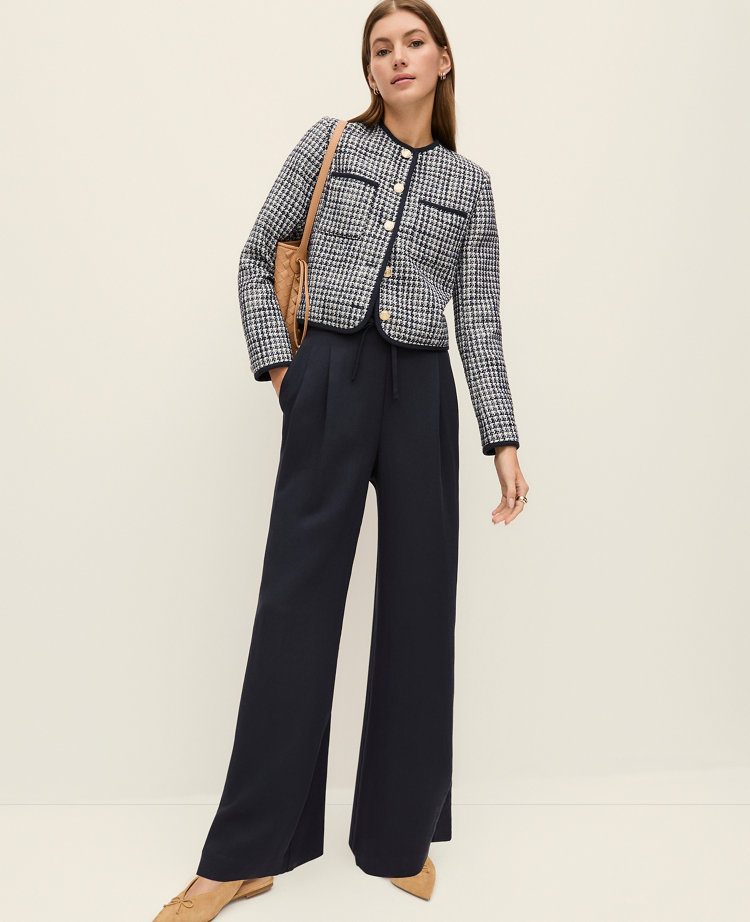 Ann Taylor Weekend Collection Pull On Wide-leg Pant In Black