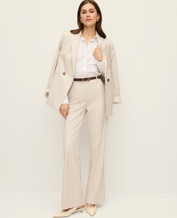 The Flare Trouser in Pinstripe