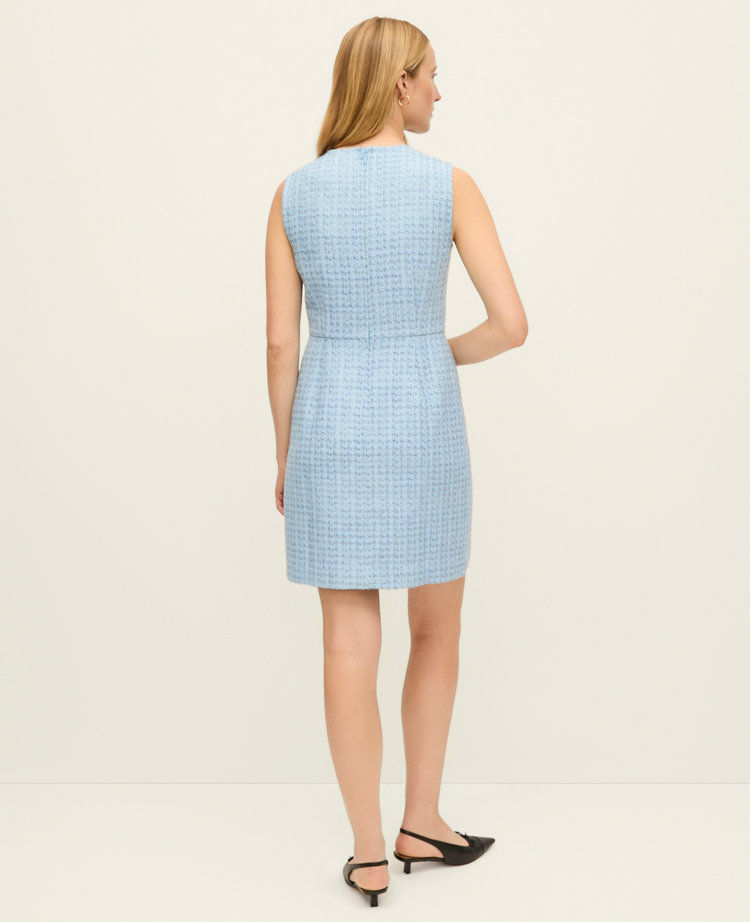 Tweed Sleeveless Shift Dress