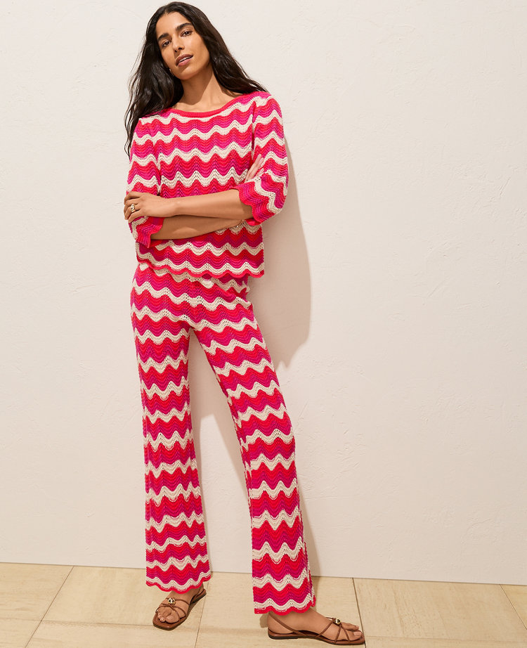 Petite Chevron Crochet Sweater Pant