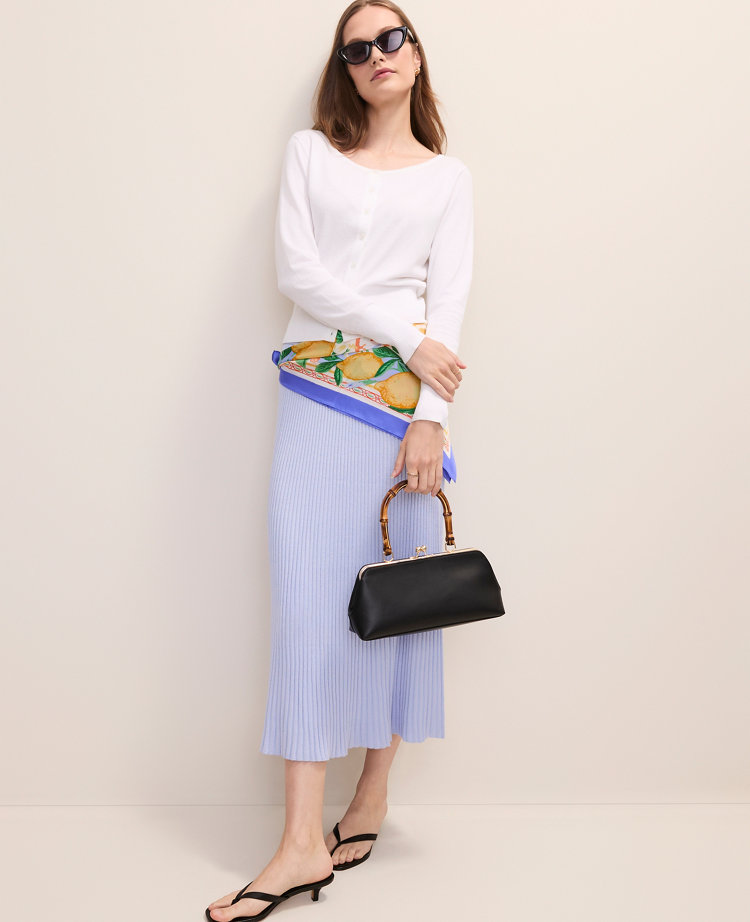 Ribbed Midi Sweater Skirt