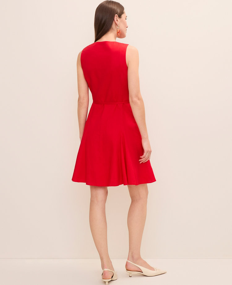 Linen Blend Flare Dress