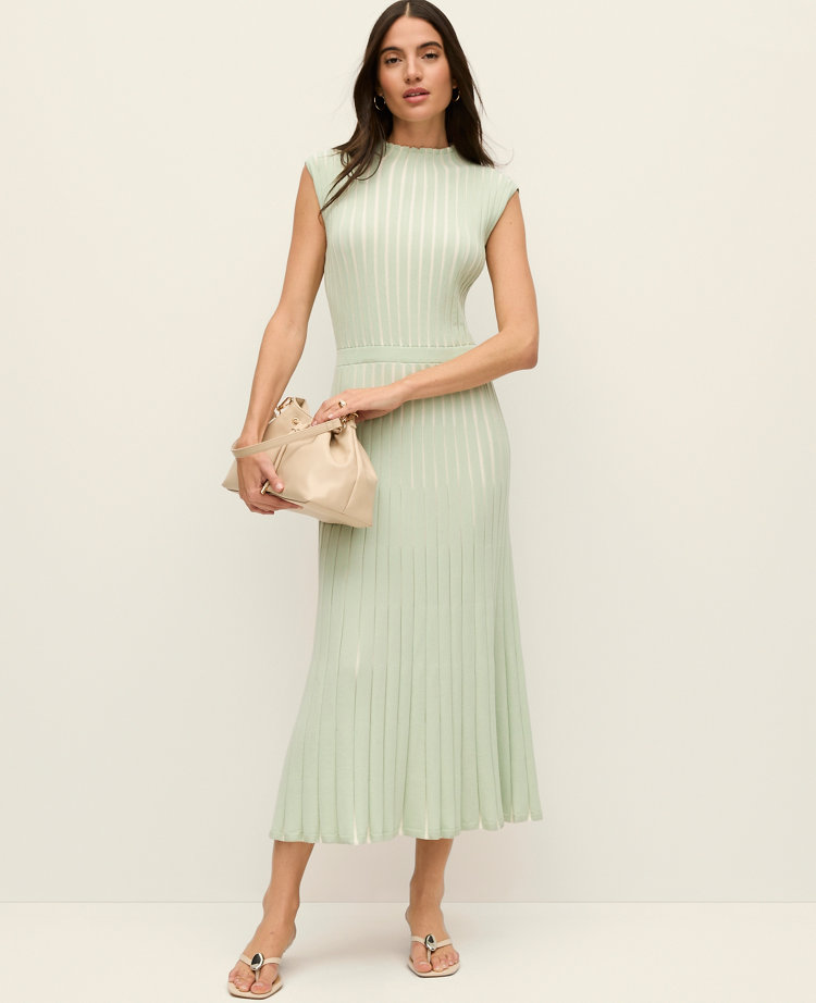 Petite Ribbed Mock Neck Sweater Dress