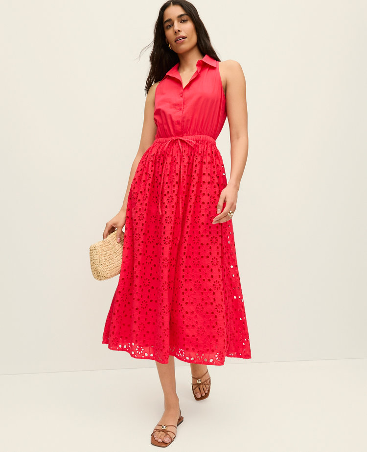 Eyelet Halter Maxi Dress Dress
