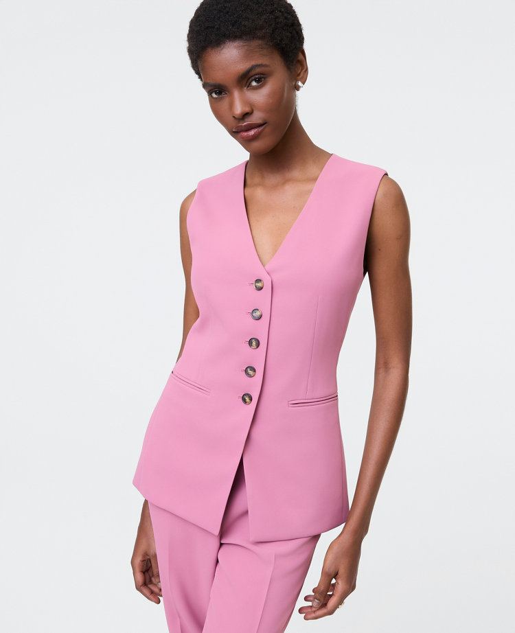 The Petite Cutaway Vest in Fluid Crepe