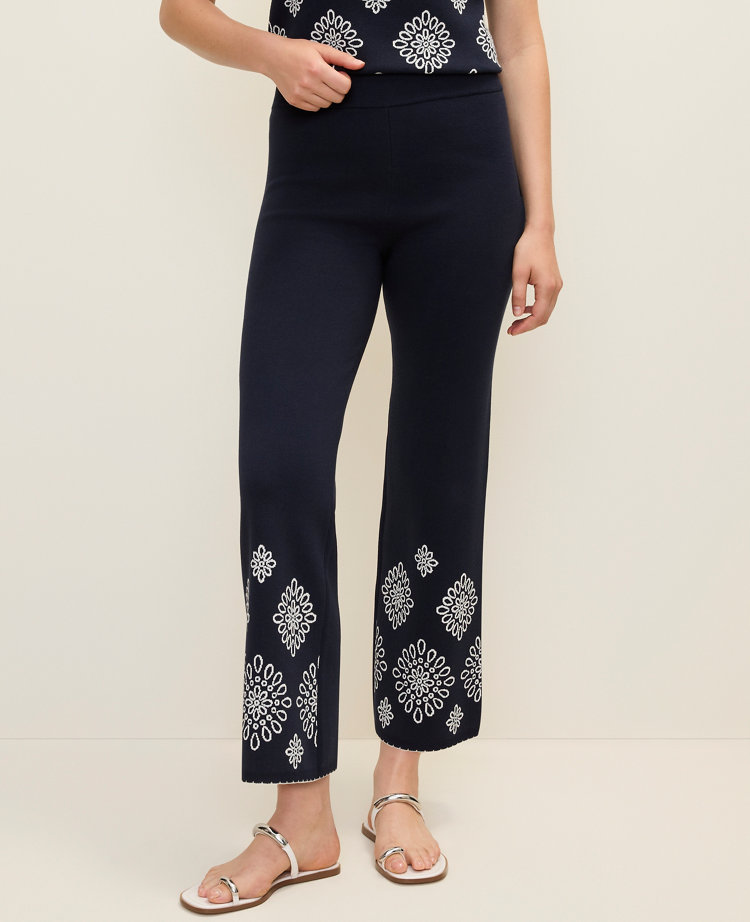 Embroidered Sweater Pant