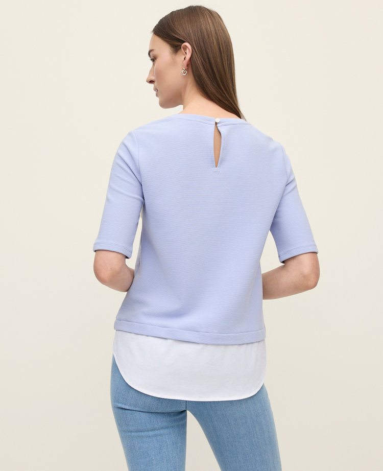 Petite Layered Mixed Media Top