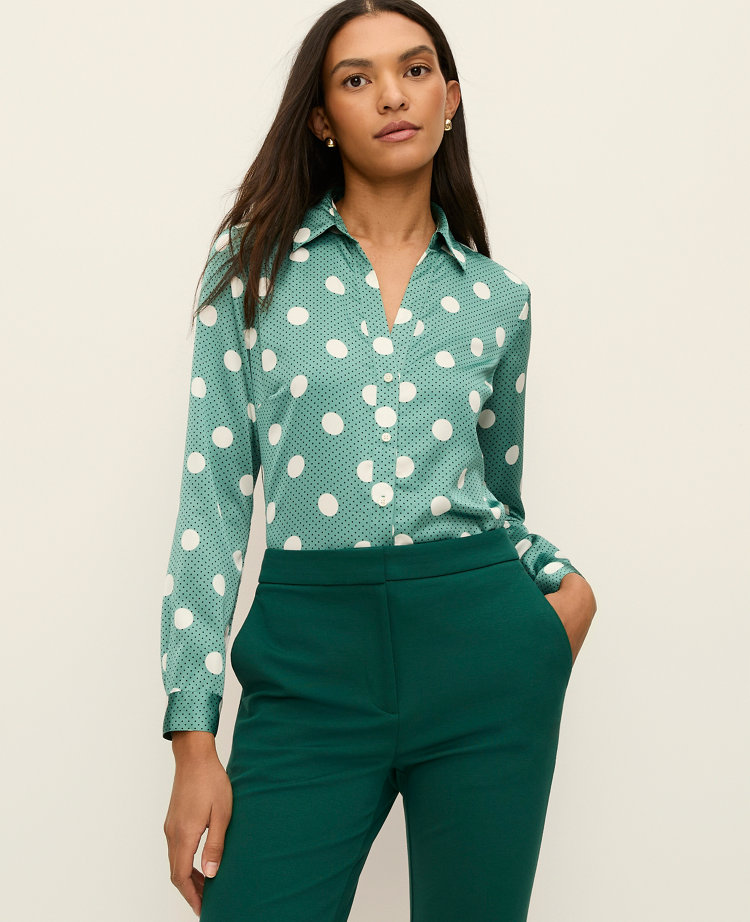 Dotted Satin Essential Shirt