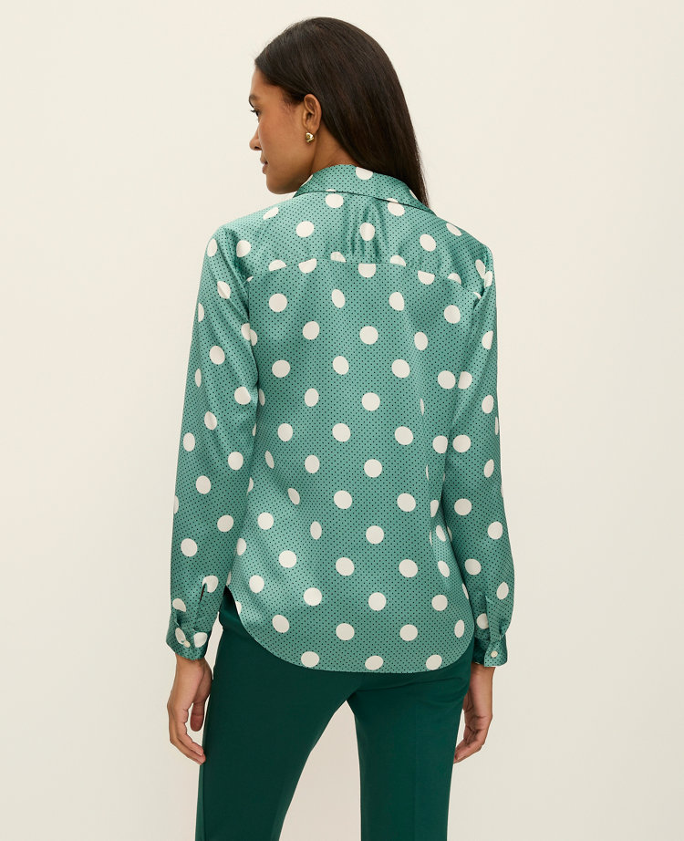 Dotted Satin Essential Shirt