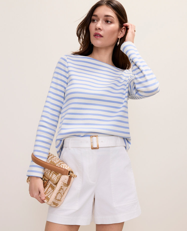 Weekend Striped Boatneck Top