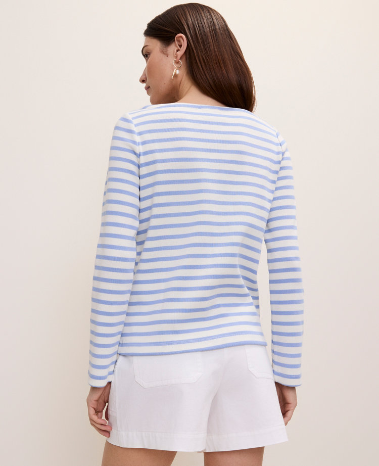 Weekend Striped Boatneck Top