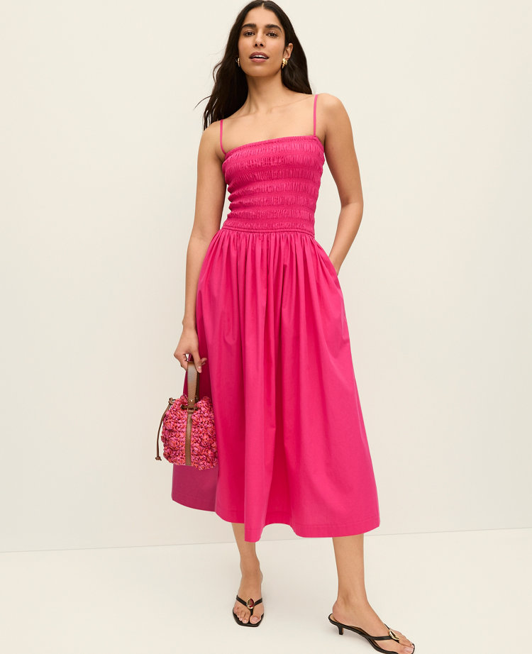Petite Smocked Flare Maxi Dress
