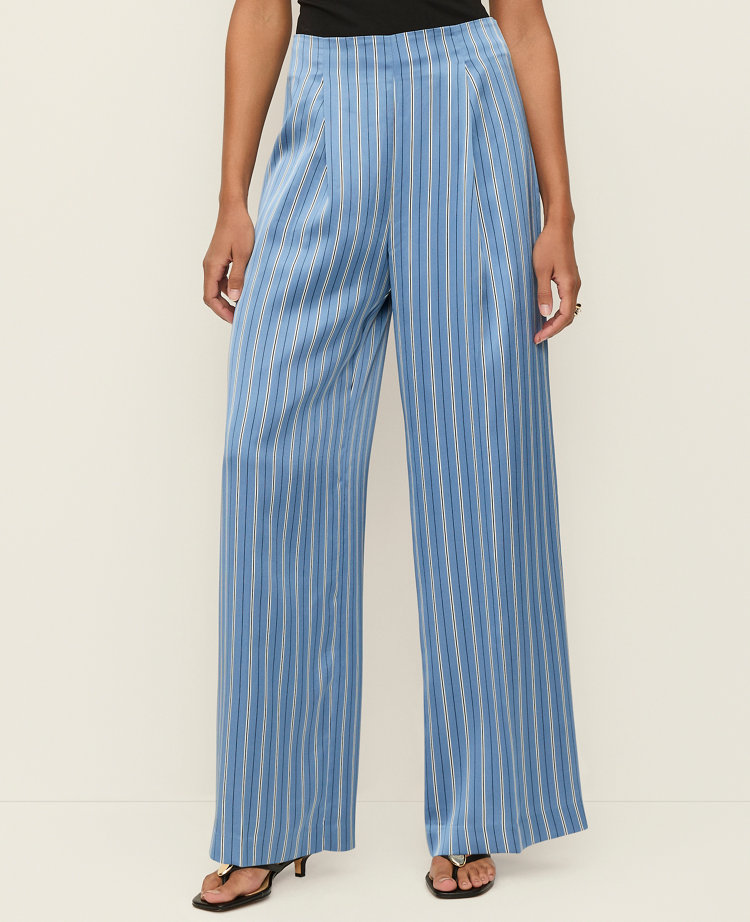The Petite Pleated Satin Wide-Leg Pant