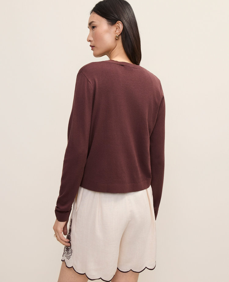 Cropped Open Cardigan