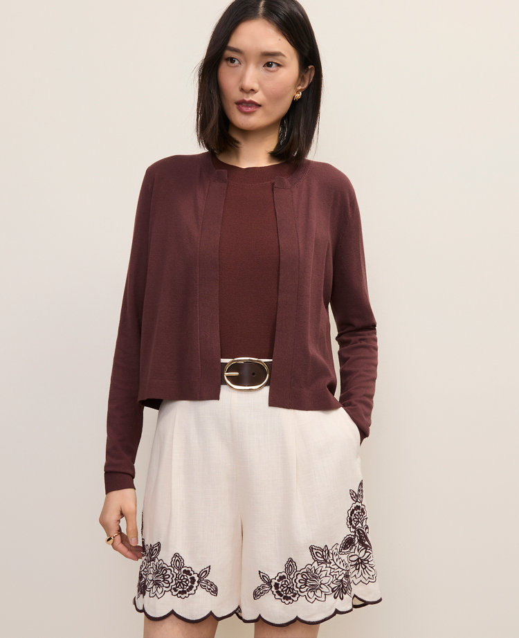 Cropped Open Cardigan