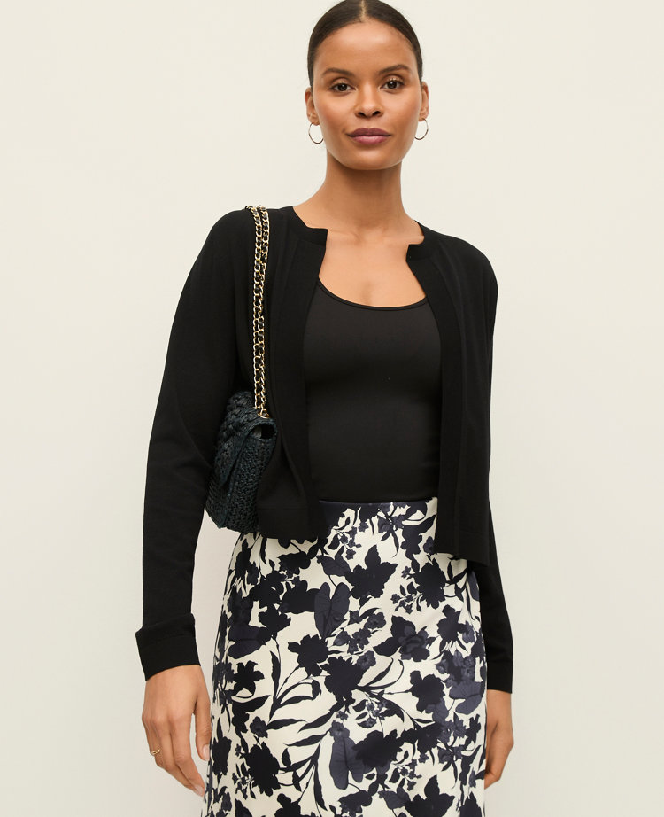 Cropped Open Cardigan