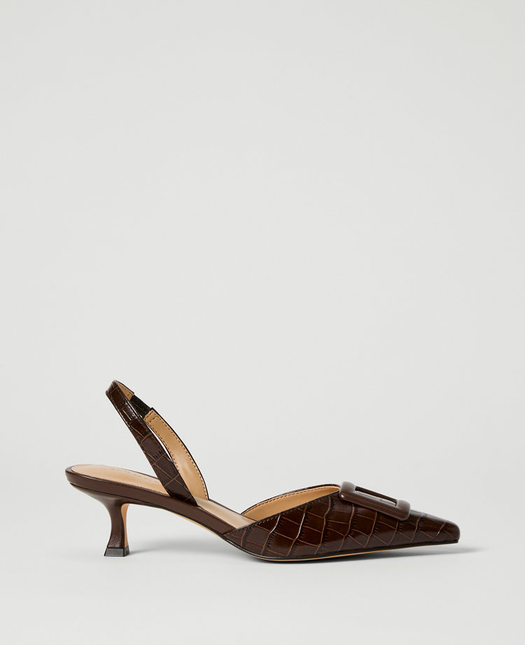 Croco Slingback Pump