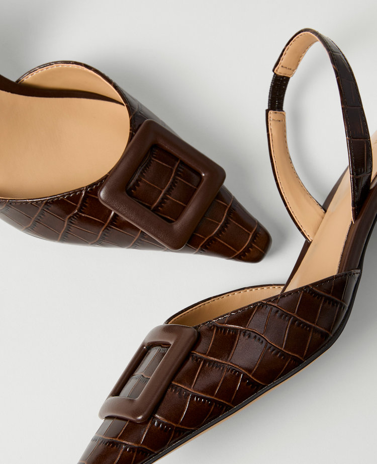 Croco Slingback Pump