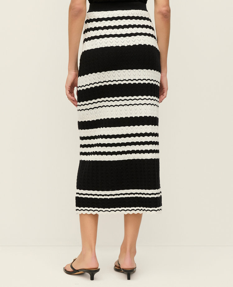 Striped Woven Midi Skirt