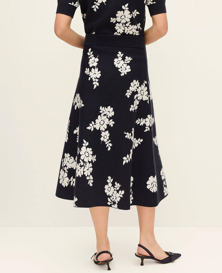 Petite Floral Jacquard Midi Skirt