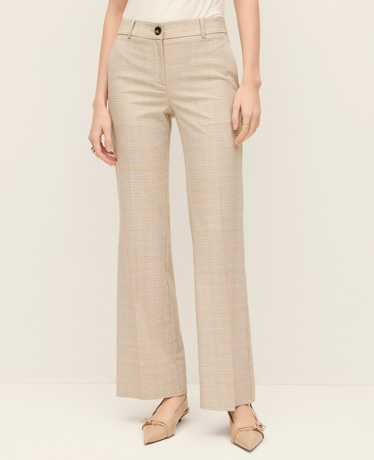 Ann Taylor The Petite Jayne Crop Trouser Glen Check Neutral Women's