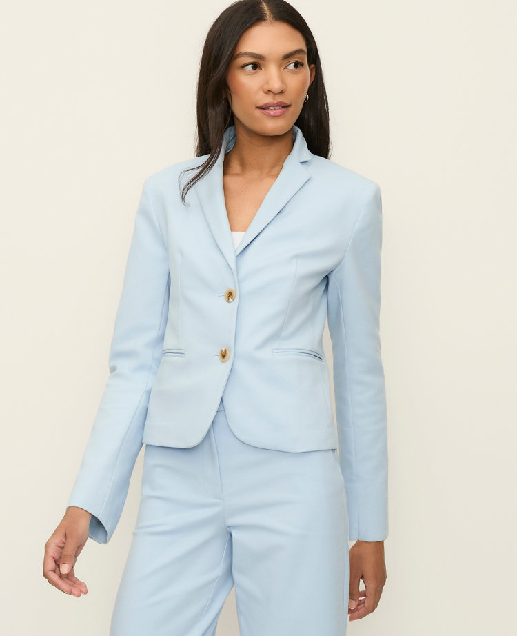 The Two-Button Blazer in Stretch Cotton