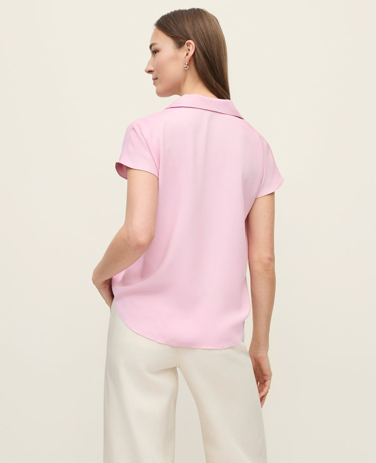 Petite Split Neck Blouse