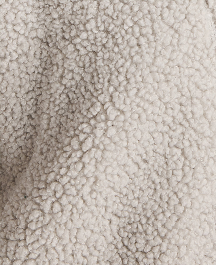 Ann Taylor Haven Well Within Sherpa Half-Zip Mock Neck Pullover Grey Mist Women's