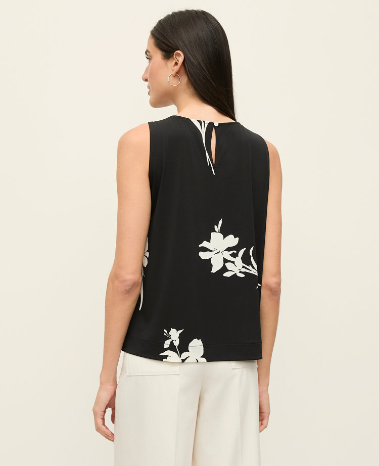 Floral Mixed Media Gathered Top