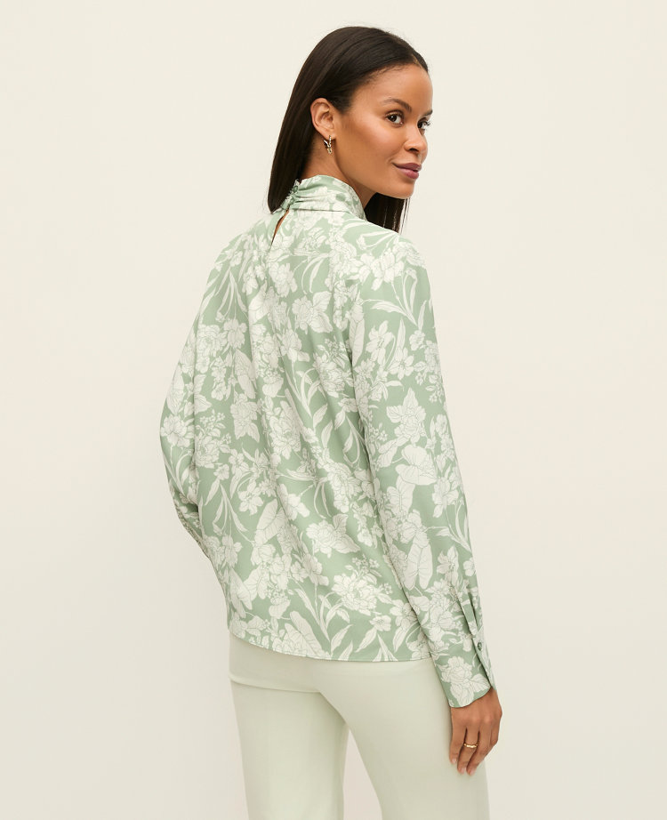 Petite Floral Bow Blouse