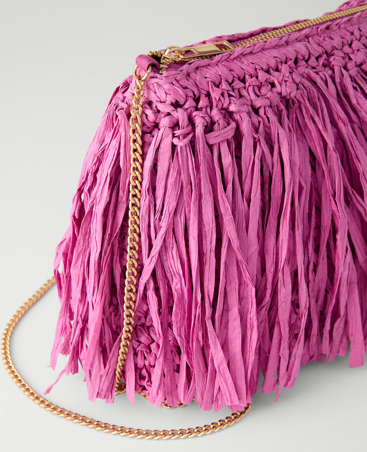 Raffia Fringe Clutch