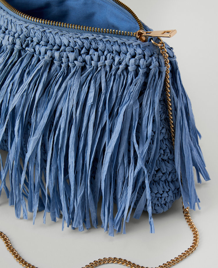Raffia Fringe Clutch