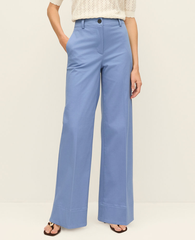 The Petite Wide-Leg Pant in Cotton Blend