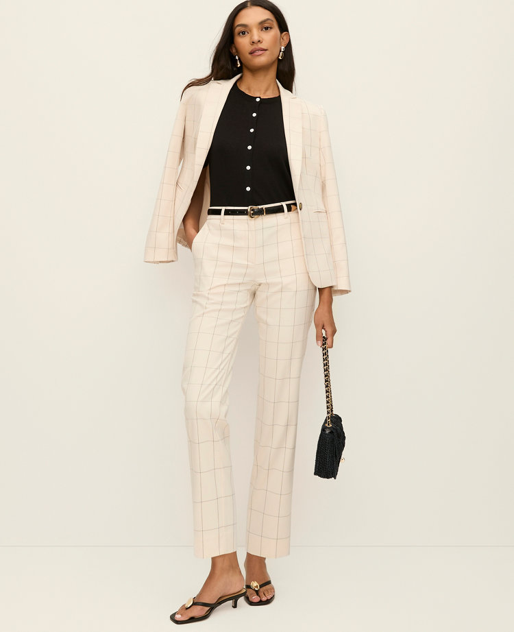 The Petite Eva Ankle Pant in Windowpane
