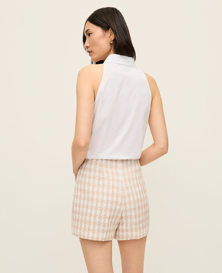 The Side-Zip Short in Houndstooth Tweed