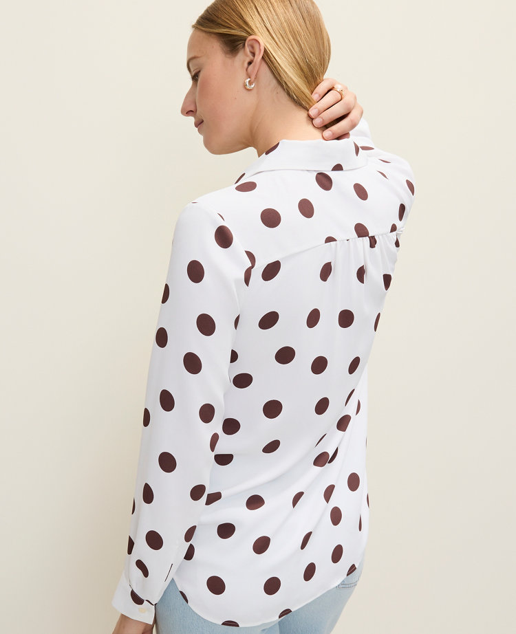 Petite Polka Dot Camp Shirt