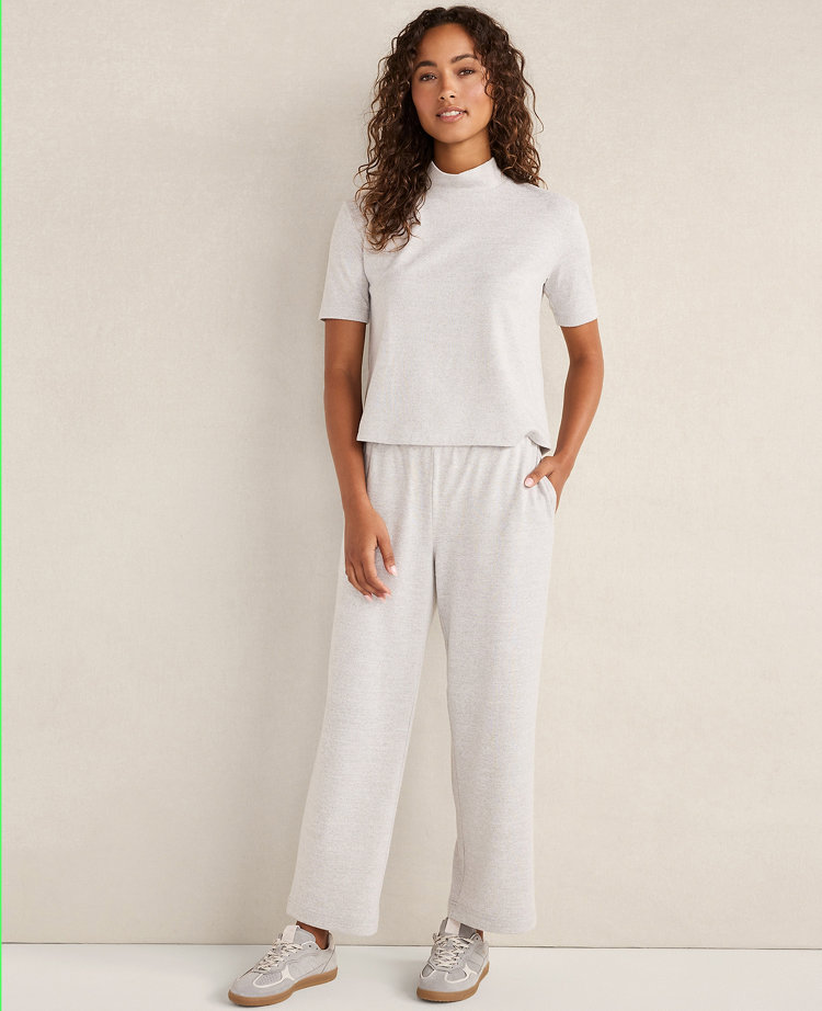 Ann Taylor Haven Well Within Cozy Knit Cropped Pants In Gray